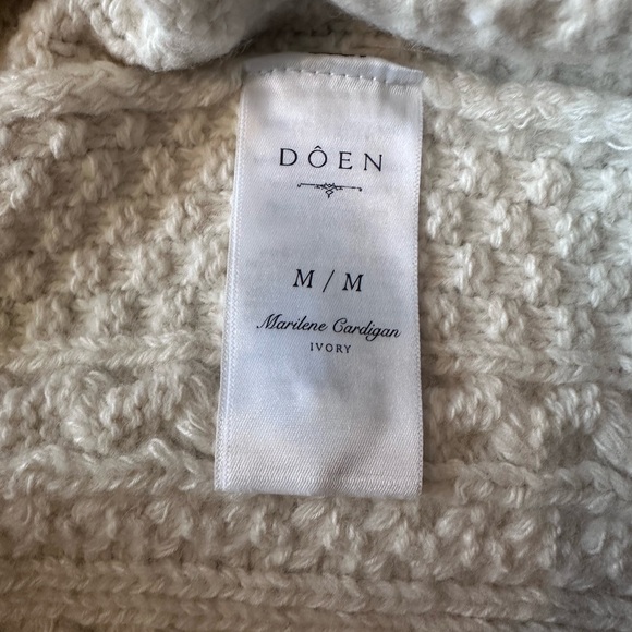 DOEN Marilene Ivory Cable Knit Cardigan Sweater - Picture 4 of 7